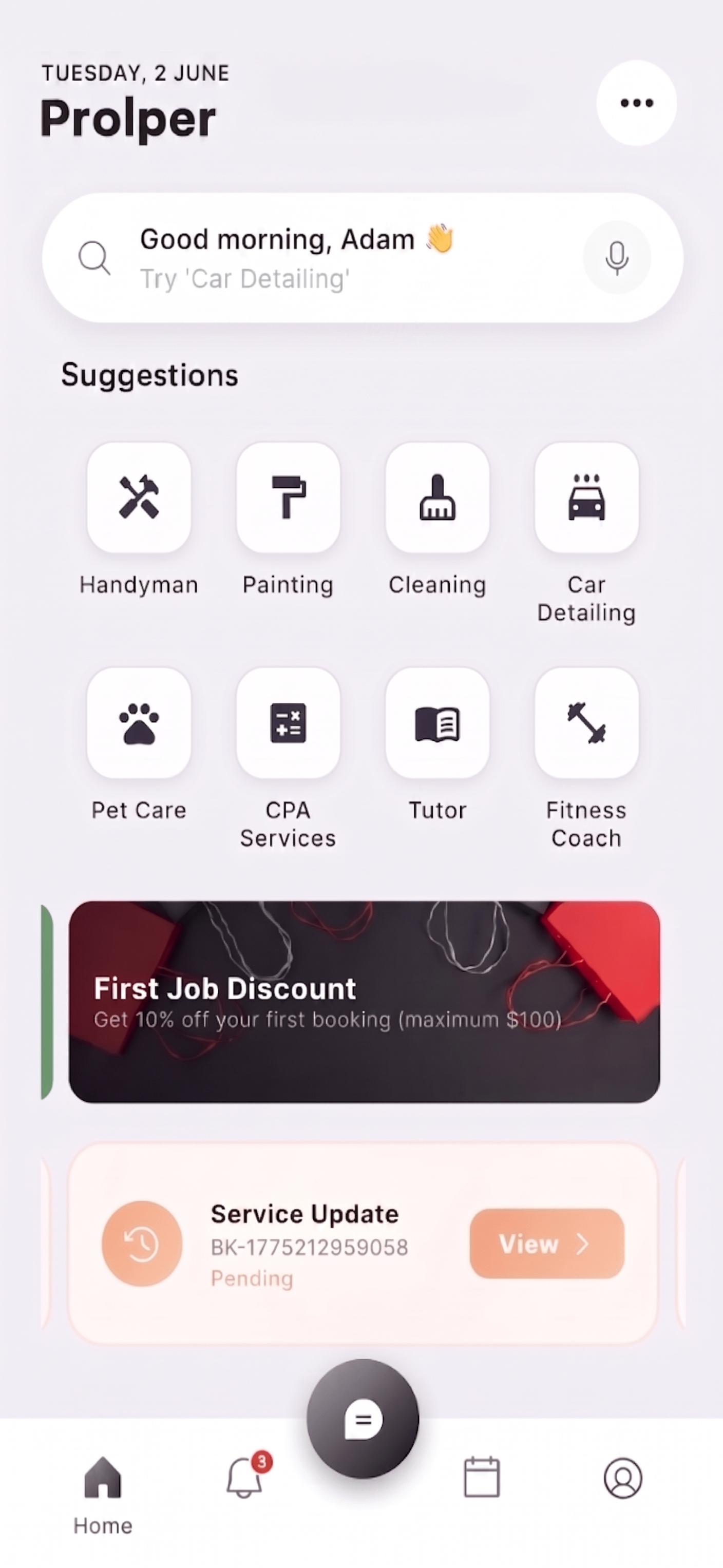 The Prolper customer app