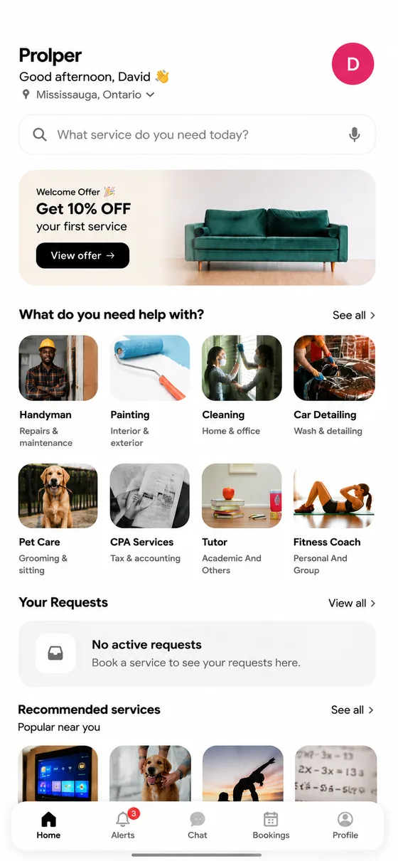 The Prolper customer app