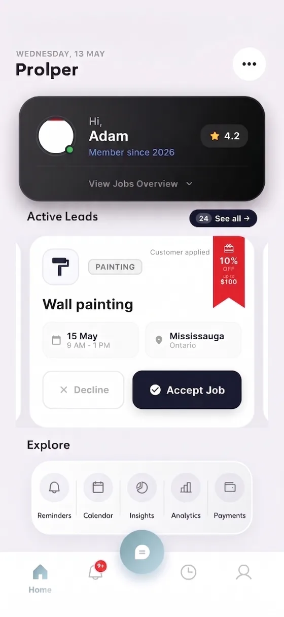 The Prolper Pro app